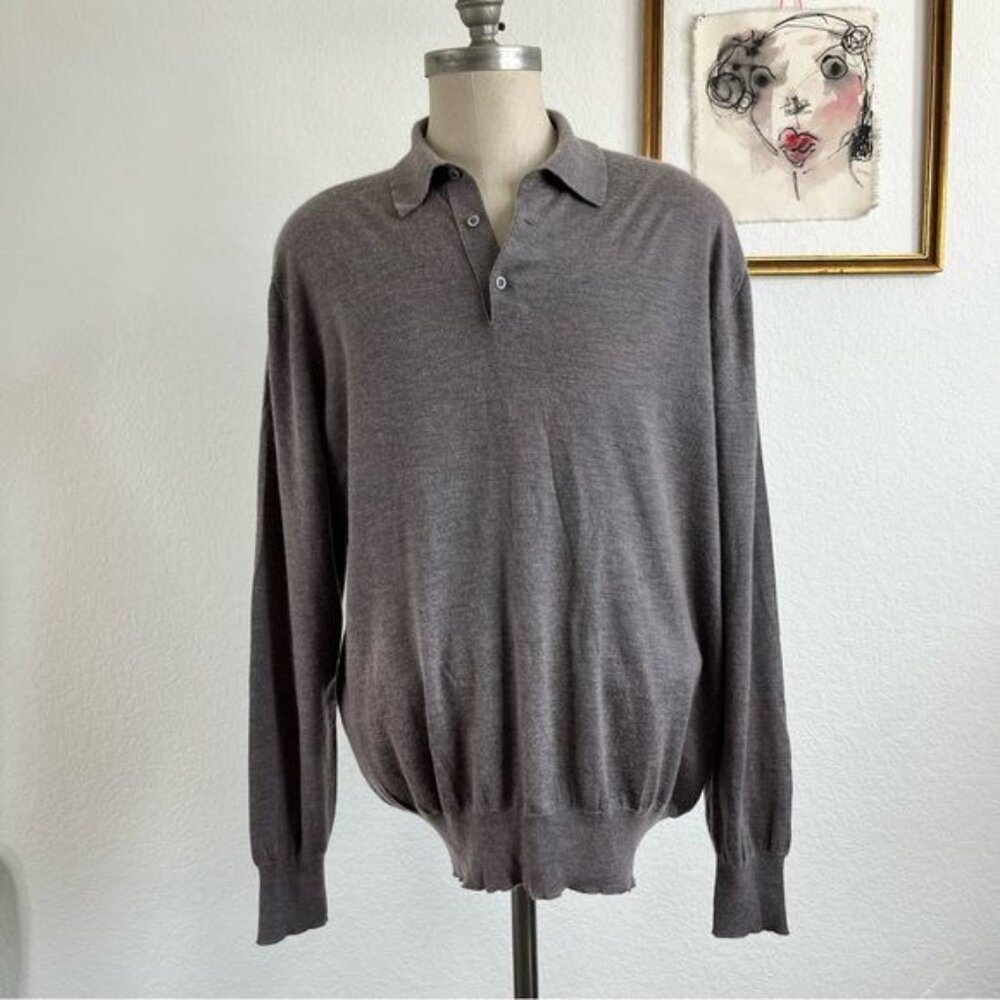 Davide Cenci by Avon Celli Cashmere Pop Over Polo Sweater